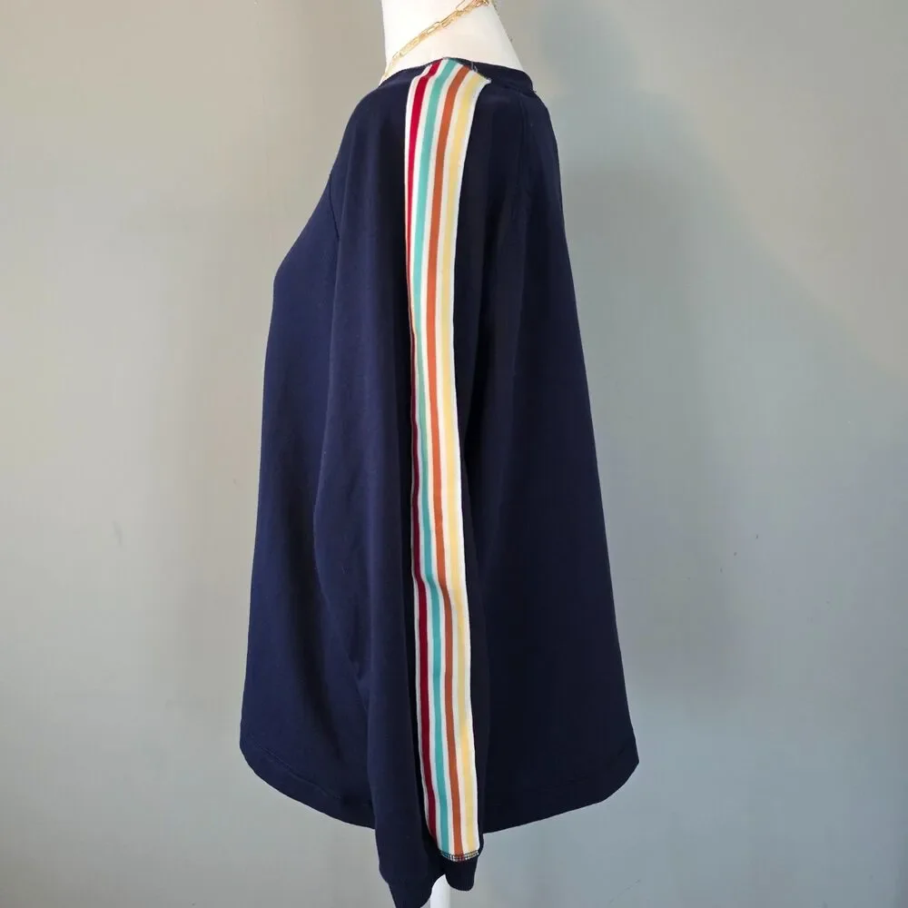 Joyspun Lounge Pajama Set. Navy. Striped. Size L. Casual Comfy Cozy Cute - Picture 6 of 8